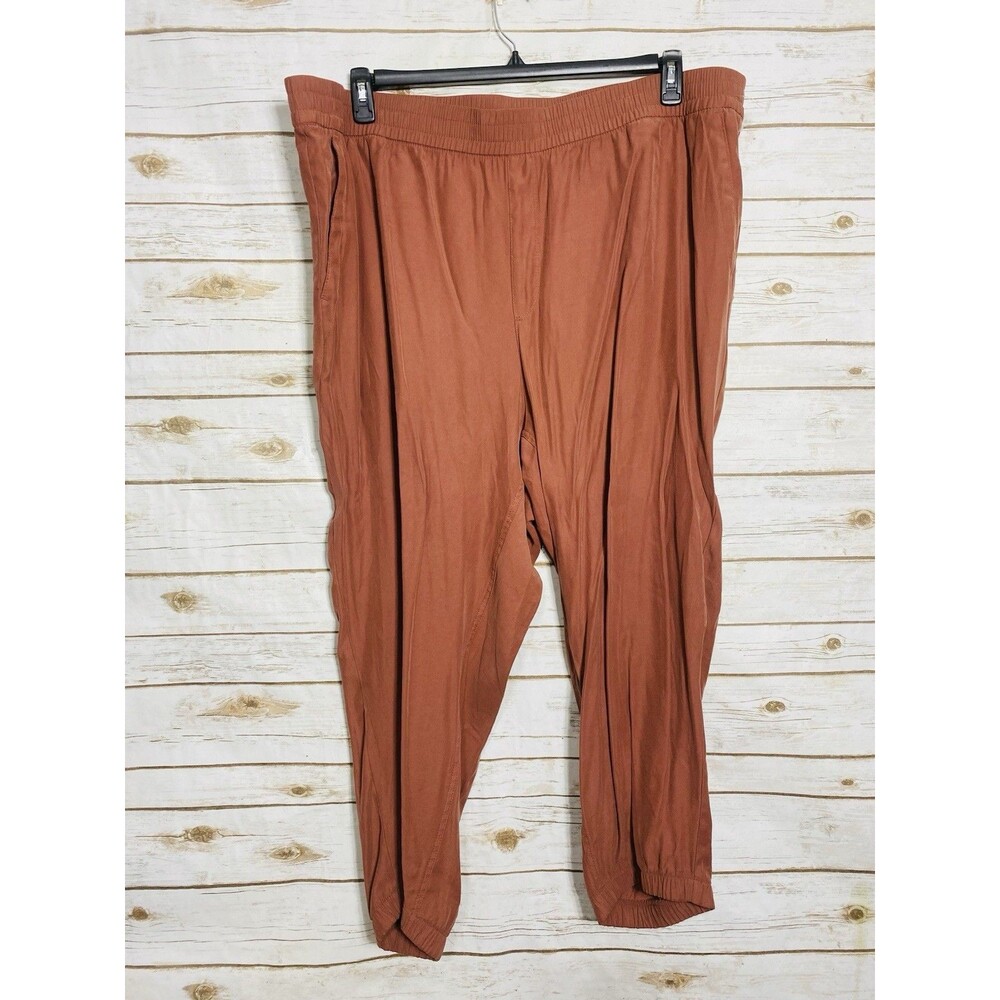Old Navy Women Joggers High Rise Plus Size Rust Orange Elastic Waist Pants 4X